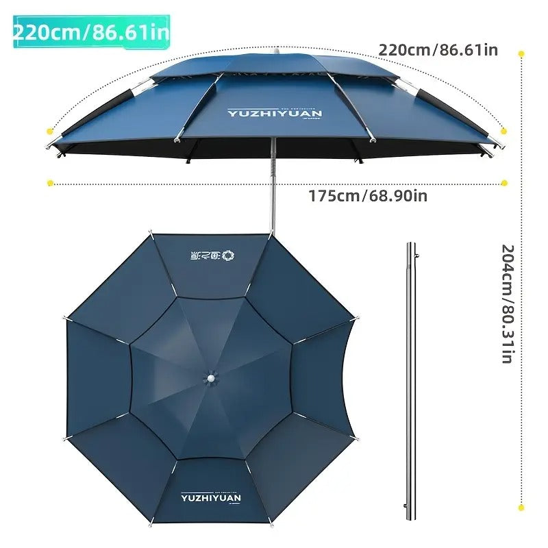 Fishing Umbrella Outdoor Sunshade Parasol with Pole-1